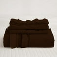 thumbnail image 3 of DNG Creations 3 Piece Double Ruffle Duvet Cover With Zipper Closure ( Solid Chocolate ) All-Season 100% Egyptian Cotton, 800 Thread Count ( Oversized Queen - Size ), 3 of 6