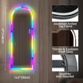thumbnail image 3 of LVSOMT 55"x20" Arched RGB Lights Full Length Mirror, LED Lighted Body Mirror with RGB Color Changing, Hanging Door Wall Mounted Mirror Full Length, For Bedroom Living Room Barber Shop Beauty Salon, 3 of 12