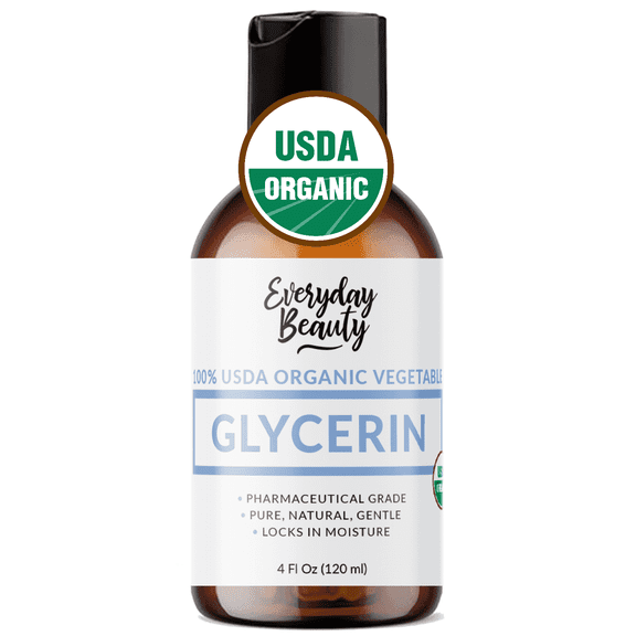 100% Organic Glycerin – USDA Certified - Perfect for DIY Beauty Products, Crafts, and Formulations – Derived From Coconut – Skin and Hair Moisturizer for Deep Hydration – 4 Fl Oz
