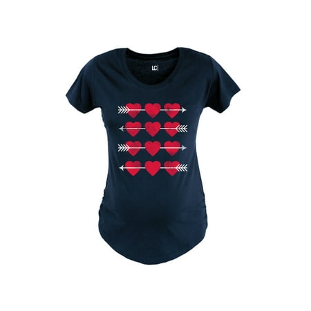 

Bloom Maternity - Hearts and Arrows Grid - Maternity Scoop Neck T-Shirt