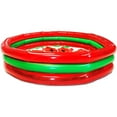 thumbnail image 2 of Hoovy 59 Inch 53 Gallon 3 Ring Watermelon Inflatable Kiddie Swimming Pool Set, 2 of 5