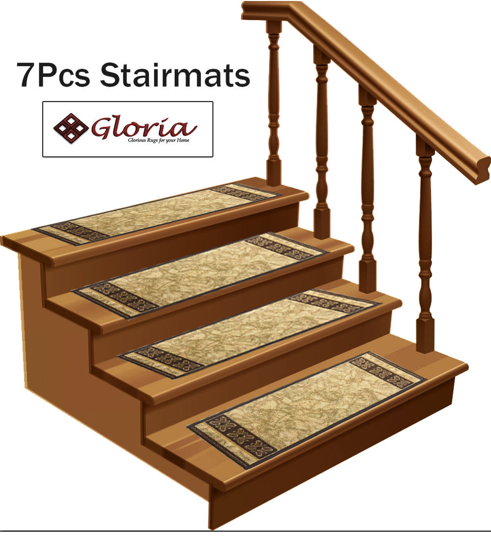 8.5 x 26, 2201-BGE-HP-EU gloria STAIR CARPETS HIGH PILE NON SLIP STAIR PADS FOR YOUR STAIRS PERFECT STAIR TREADS FOR YOUR HOME 