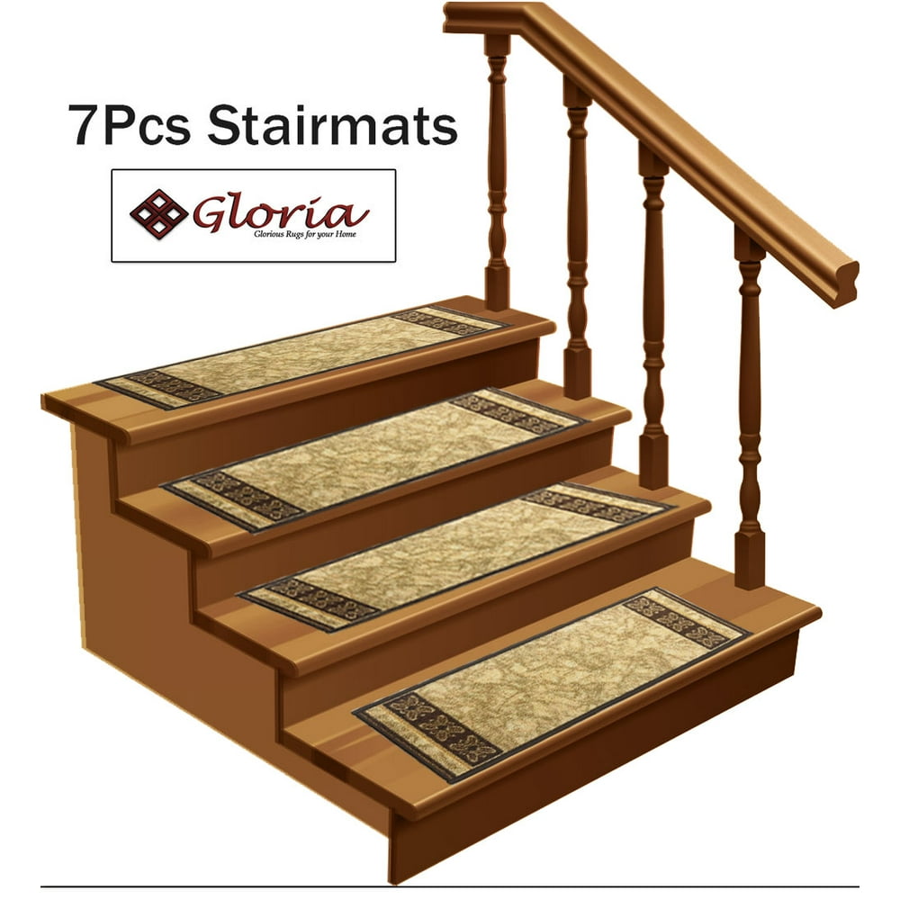 Stair Treads NonSlip Skid Resistant Stair Carpet Set of 7 (8.5" x 26