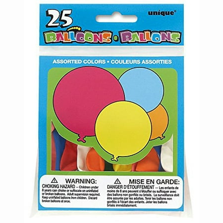 Latex Balloons, 6 in, Assorted, 25ct