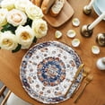 thumbnail image 2 of Round Placemats Abstract Orange Beige Floral Texture 15 inch Set of 2 Table Mats for Dining Table Vintage Bohemian Heat Resistant Non-Slip Kitchen & Home Decorative Place Mat Set, 2 of 8