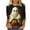FY1-Halloween Tops-Multicolor, variant on VKOYWKM 3/4 Sleeve Tops for Women Halloween Shirts Funny Pumpkin Ghost Graphic Tees Fall Crew Neck Loose Fit Spooky Halloween T-Shirts Shirts