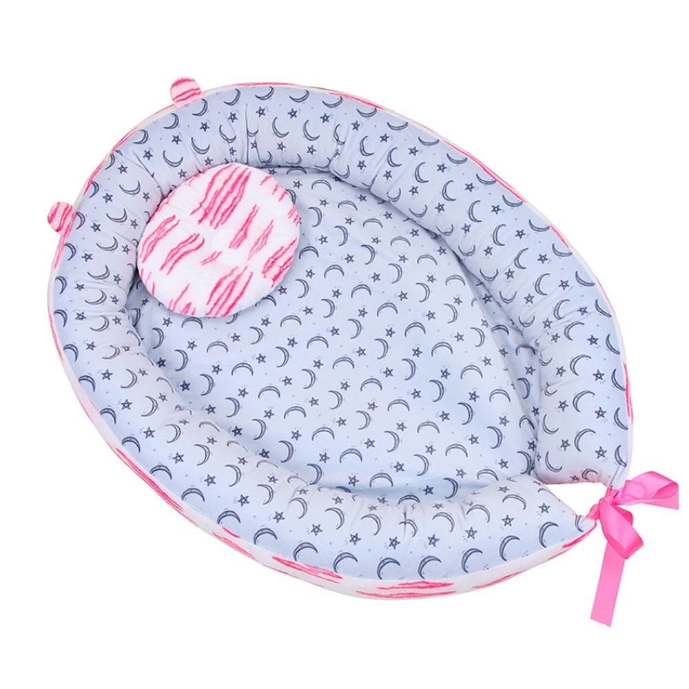 Ustide Baby Bassinet Breathable Skin-Friendly 100/% Cotton Portable Hypoallergenic Newborn Sleeping Bed White Bear Print Girls Boys Soft Warm Cradle Baby Gift