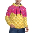 thumbnail image 2 of Balery Red Ice Cream Pattern Mens Hoodie Kangaroo Pocket Hoodie Pullover Hooded Sweatshirt Ideal for Daily Wear Travel and Home-X-Large, 2 of 7