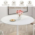 thumbnail image 5 of Miniyam 42" Round Pedestal Dining Table for 4-6, Small Kitchen Table with Wood Top, White, 5 of 8