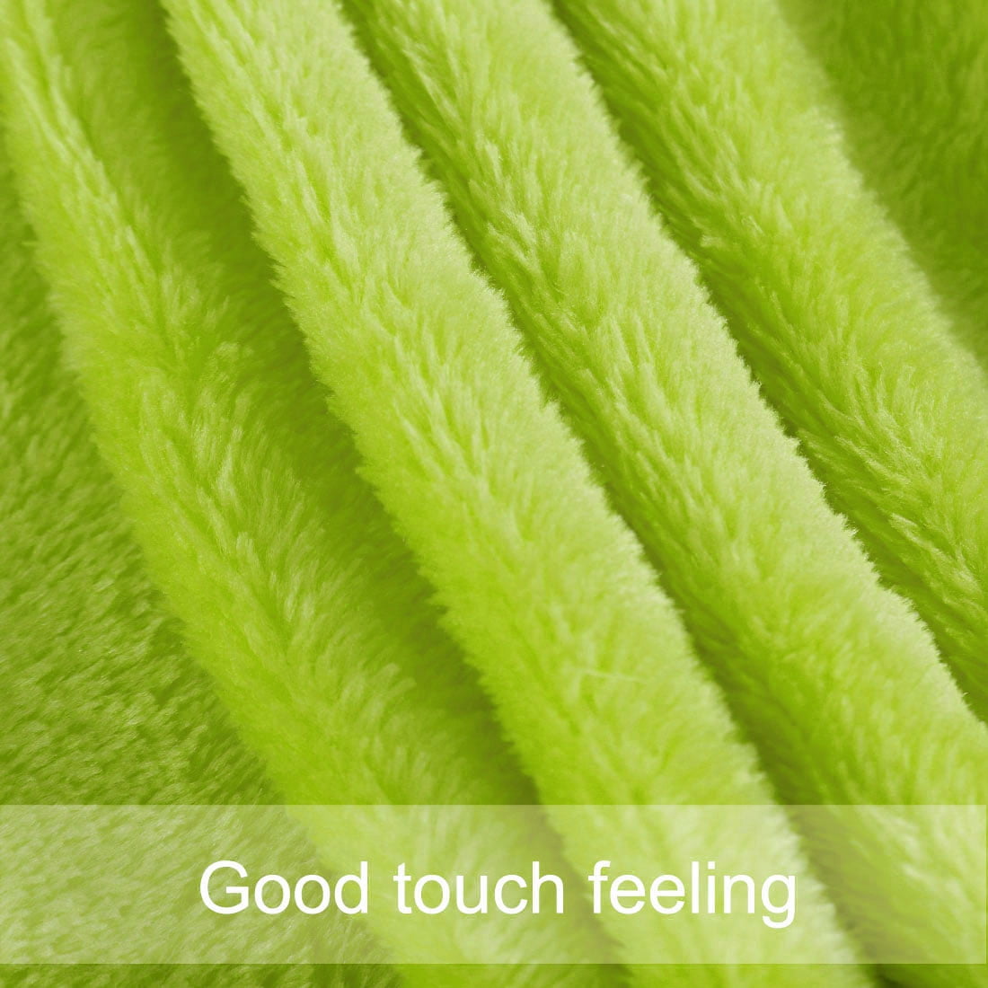 Unique Bargains Fuzzy Plush Flannel Fleece Throw Blanket Yellow Green 71" x 78"