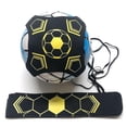 thumbnail image 1 of Entrenador de patadas de fútbol ajustable, se adapta a tamaño de pelota 3, 4 y 5 negro + amarillo, 1 of 2