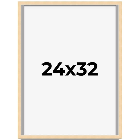 24x32 Frame Beige Real Wood Picture Frame Width 0.75 inches | Interior Frame Depth 0.5 inches |