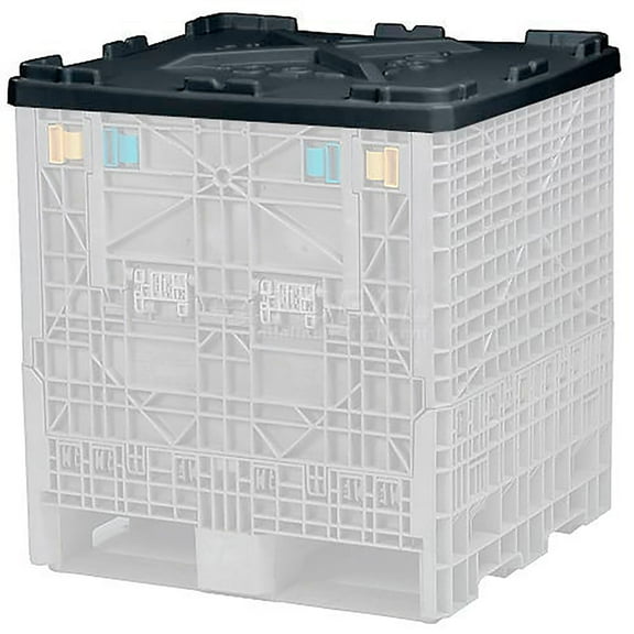 Monoflo Folding Bulk Shipping Container Lid BC3230LID - 32""L x 30""W Black