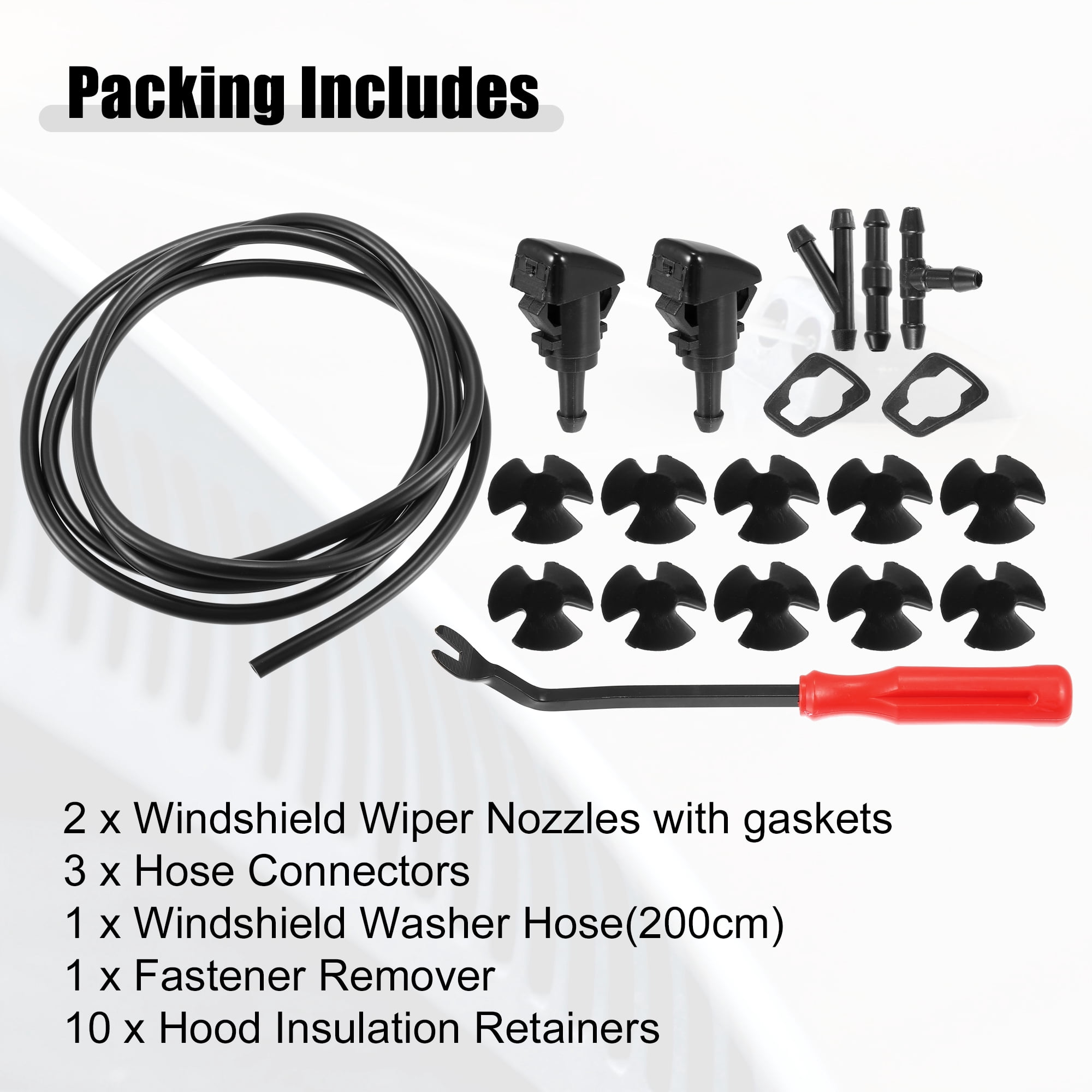 Unique Bargains Windshield Washer Nozzle Kit ["with 2M Hose"]