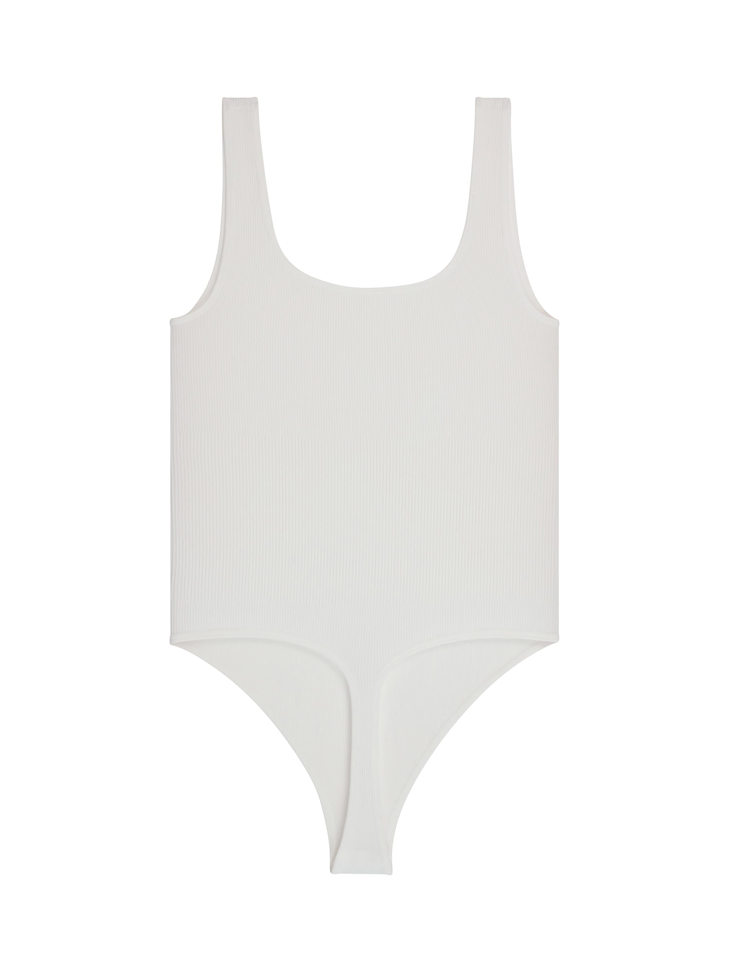 No Boundaries Women's Seamless Smoothing Rib Square Neck Bodysuit, Sizes XS-XXXL