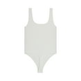 thumbnail image 2 of No Boundaries Women's Seamless Smoothing Rib Square Neck Bodysuit, Sizes XS-3XL, 2 of 4