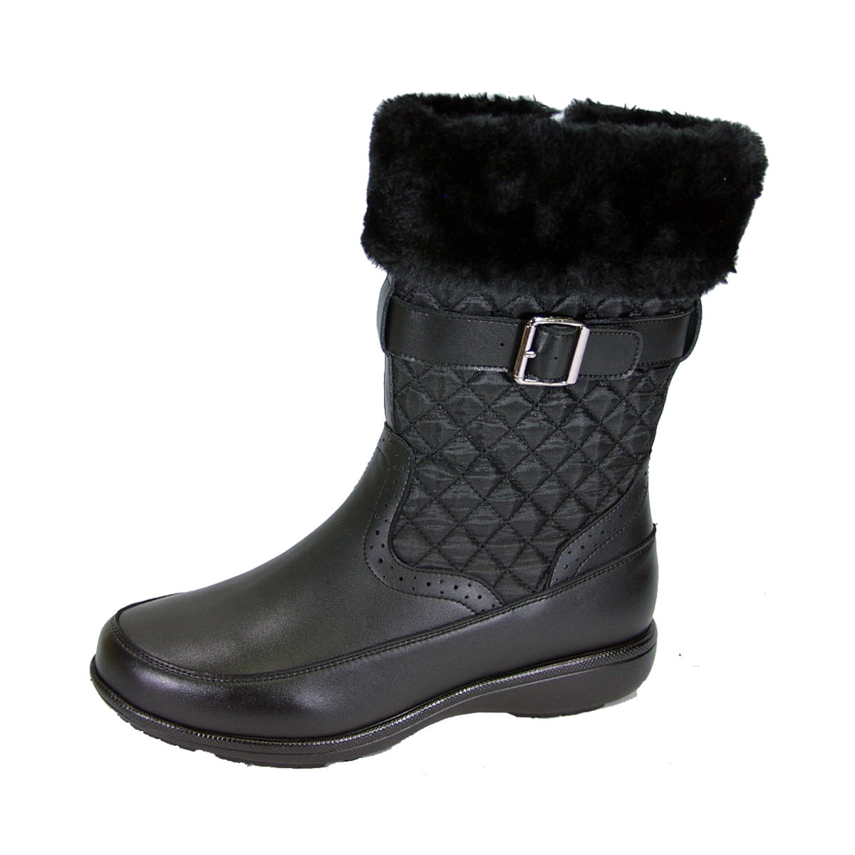 PEERAGE Leila Women Wide Width Wide Calf Leather and Nylon Winter Boots ...