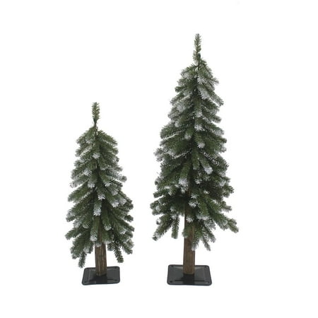 Kurt S. Adler Unlit Alpine, 2 Piece Set Tree, 24-36-Inches, Green