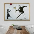 thumbnail image 3 of wall26 Framed Canvas Print Wall Art Banksy Flower Thrower &amp; Balloon Girl Graffiti &amp; Street Art Pop Culture Illustrations Pop Art Bohemian Dark for Living Room, Bedroom, Office - 16"x24&q, 3 of 5