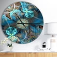 thumbnail image 2 of Designart Horloge Murale Moderne 'fleurs Bleues Fractales', 2 of 4