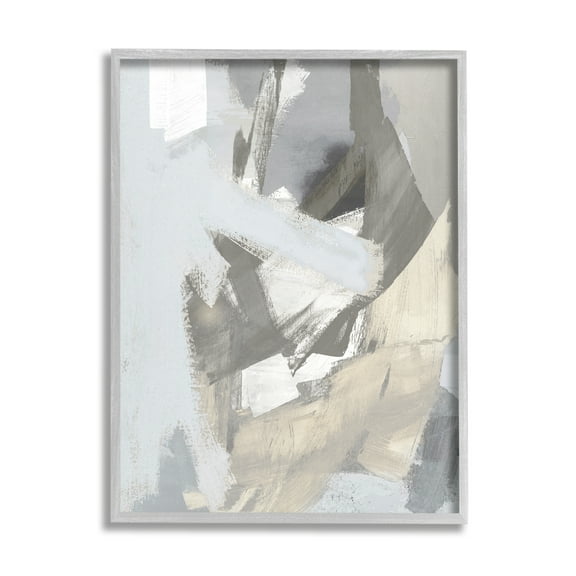 Stupell Industries Chaotic Grey Abstraction Abstract Painting Gray Framed Art Print Wall Art, 16 x 20
