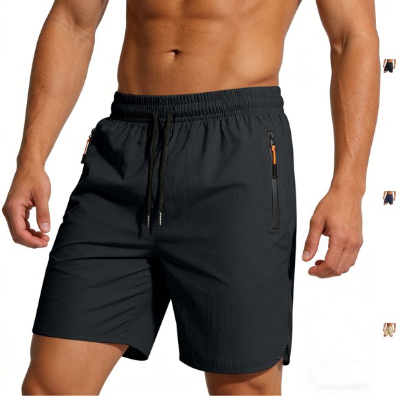 Men's Athletic Shorts 7" Inseam Quick Dry Running Short Pants, Performance Summer Workout Training Basketball Shorts with Zipper Pockets for Outdoor Active Sports