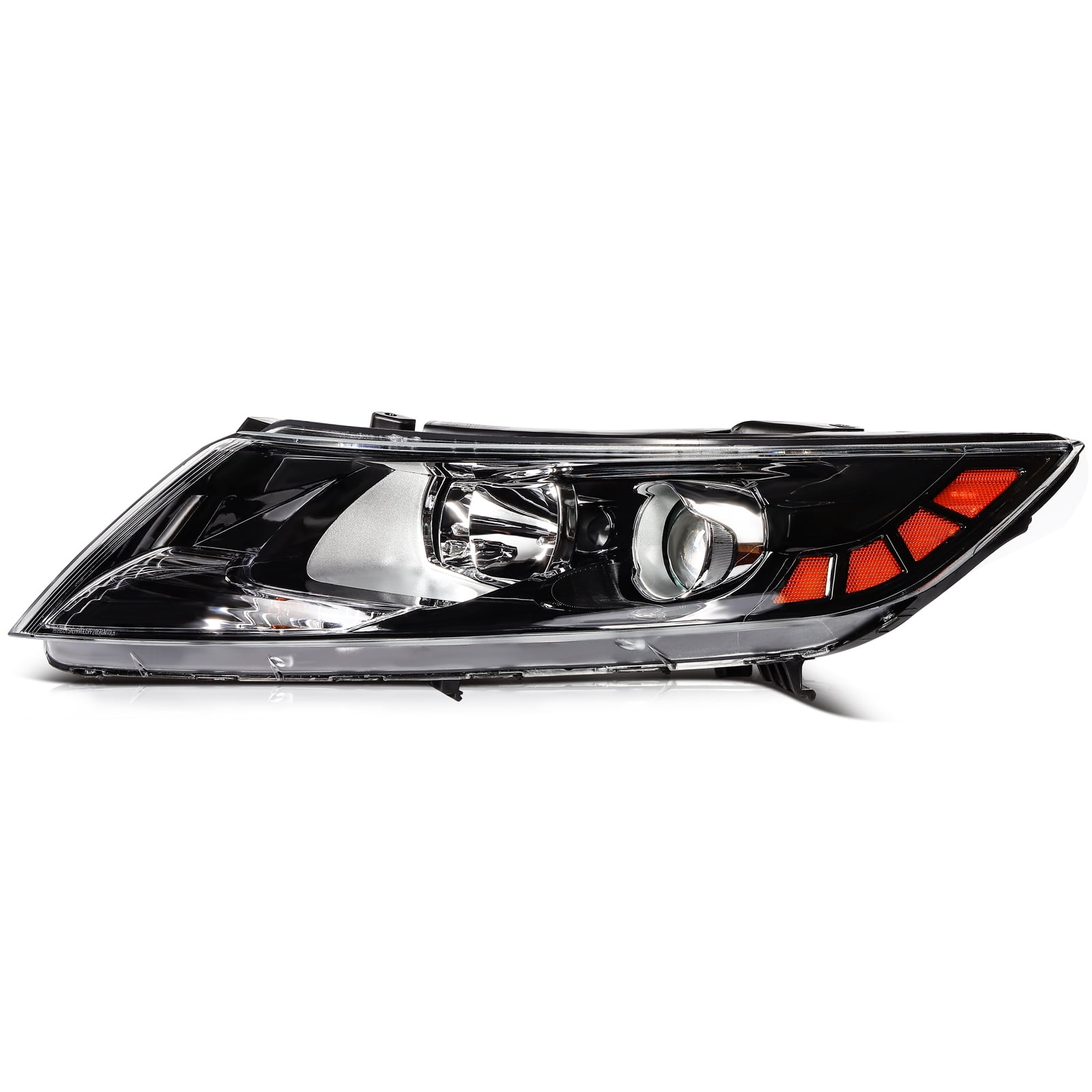 ECCPP Headlight assembly Fit 2011-2013 for Kia Optima Black Housing Amber Reflector Pair Headlights 921012T121