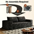 thumbnail image 5 of 63" Cloud Corduroy Loveseat, No Assembly Memory Foam Sofa for Small Spaces, 2-Seater Deep Seat Couch with 2 Lumbar Pillows,Black, 5 of 9