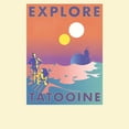 thumbnail image 2 of Men's Star Wars Explore Tatooine Travel Poster  Graphic Tee Beige Large, 2 of 4