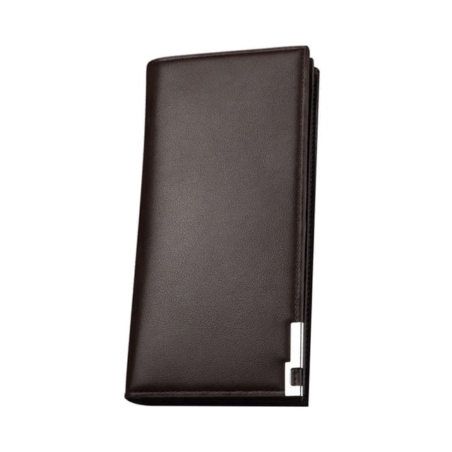 WEAVILUX Cartera Masculina Color Café Con Sencillo Y Cuero PU De Calidad