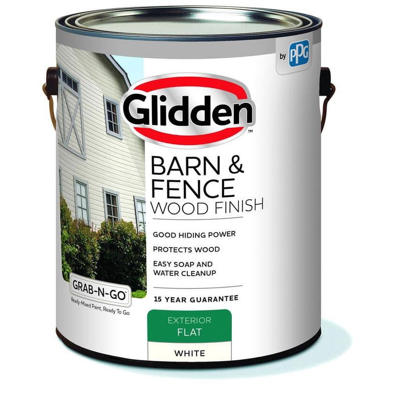 Glidden Grab-N-Go Barn & Fence Exterior Paint, 1 Gal White photo 4