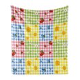 thumbnail image 1 of Spring Soft Flannel Fleece Blanket, Colorful Pattern with Strawberries Chamomiles Bluebells and Marigold Picnic Design, Cozy Plush for Indoor and Outdoor Use, 60" x 80", Multicolor, by Ambesonne, 1 of 6