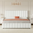 thumbnail image 2 of Full/Queen/King Size Bed Frame with 4 Storage Drawers and Adjustable Headboard, Upholstered Platform Bed Frame with Wooden Slats Support, No Box Spring Needed, 2 of 9