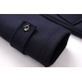 thumbnail image 4 of Abrigo de invierno de lana para hombre, abrigo de algodón de longitud media con cuello chal, grueso y cálido, 4 of 5