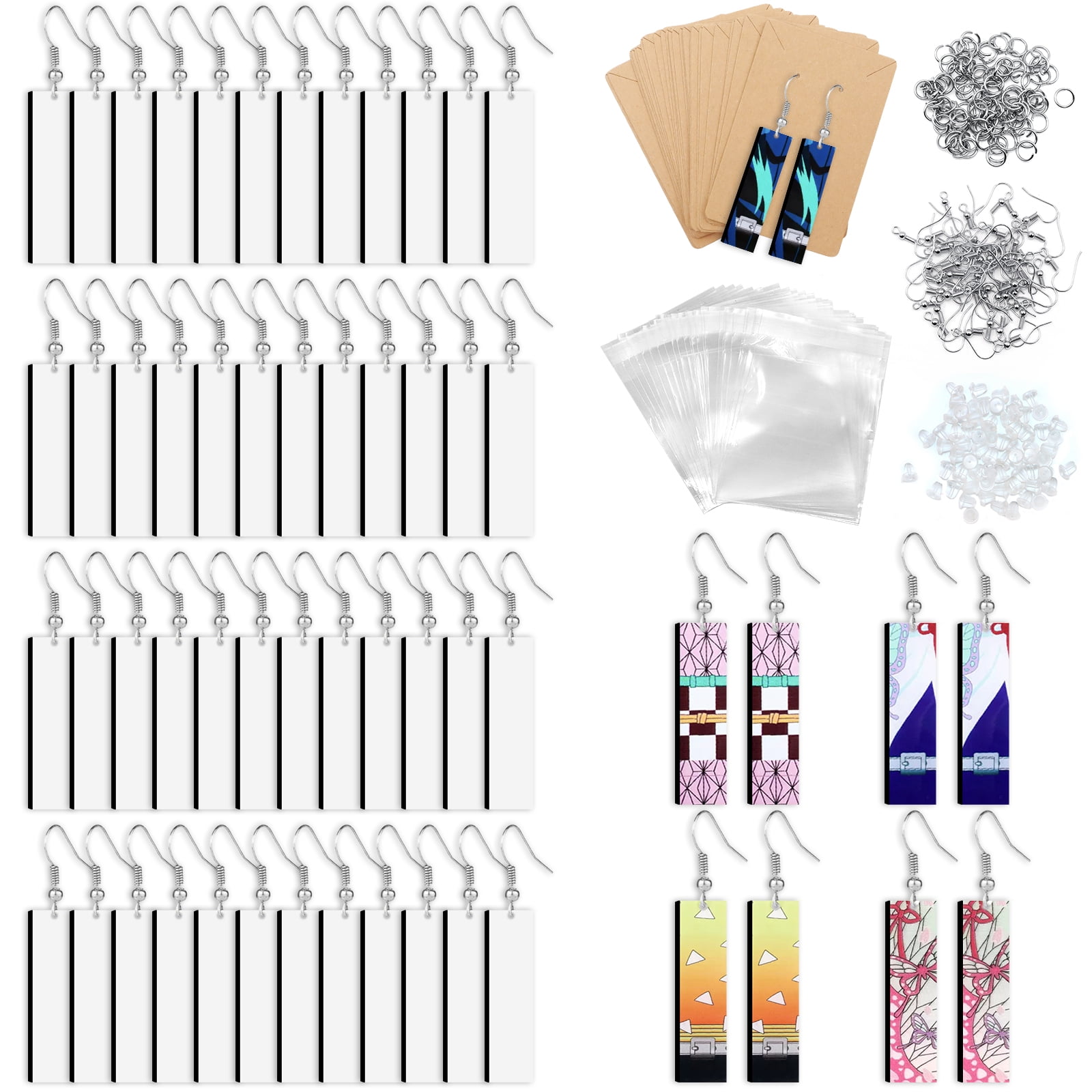 YGAOHF Sublimation Blanks Products, Sublimation Earring Blanks, Earring Making Kit Include Earring Hooks, Jump Rings for Halloween Christmas Women Girls DIY