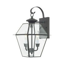 Livex Lighting Westover 2 Light Outdoor Wall Lantern in Charcoal