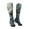 thumbnail image 3 of Kdxio Cloud White Dragon Funny Silky Novelty Funky Long Knee High Socks Soft 3D Print Cosplay Crazy Stockings for Men Women, 3 of 8