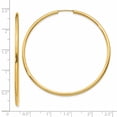 thumbnail image 3 of 14k Yellow Gold Round Endless 2mm Hoop Earrings, 3 of 7