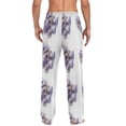 thumbnail image 2 of Stripe Shells Purple Men's Pajama Pants with Pocket Lounge Pants Pajama Sleep Pant Pj Comfortable, 2 of 7
