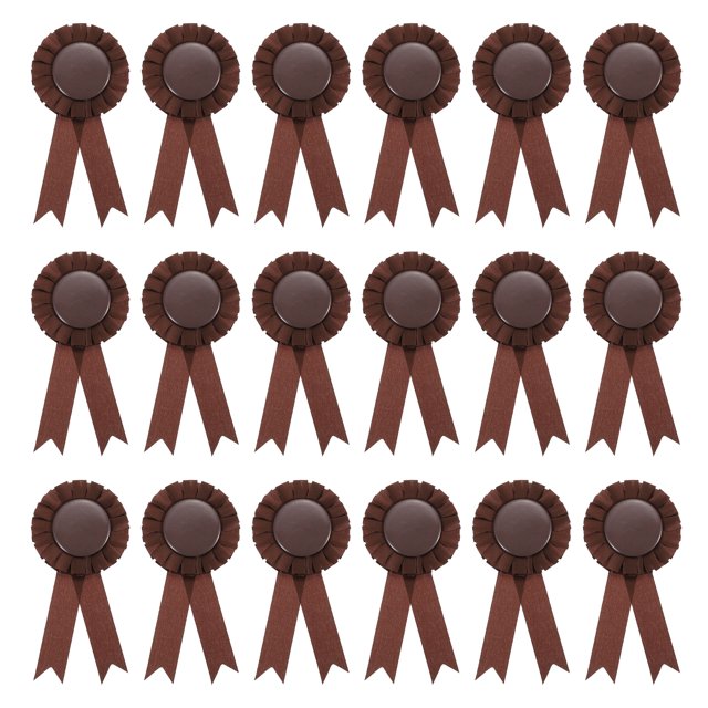 Unique Bargains Blank Award Ribbon, 18 Pcs Honorable Prize Recognition Ribbon, Brown