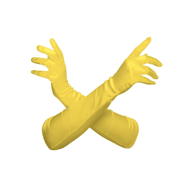 Gravity Threads Ladies Satin Opera Gloves 18" Yellow