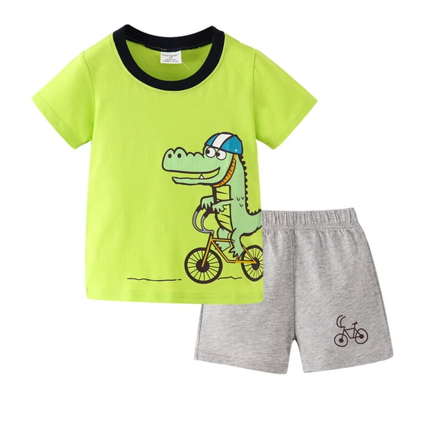 Playeras Hombre Algodon Camiseta De Manga Corta Con Estampado De Dibujos Animados Para Niños Pequeños, Pantalones Cortos, Trajes De Caballero Para Niños
