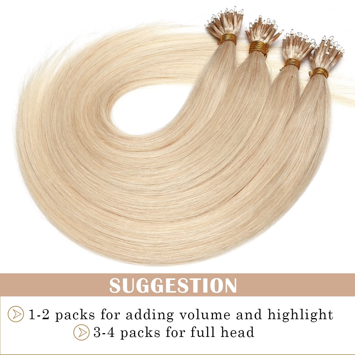 SEGO 100% Remy Human Hair Extensions Micro Loop Hair Extension Nano Micro Bead Ring Thick Hair Piece Clearance