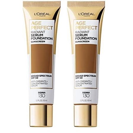 Loreal Paris Age Perfect Radiant Serum Foundation With Spf 50, Sienna, 1 Ounce (Pack Of 2) Packaging May Vary