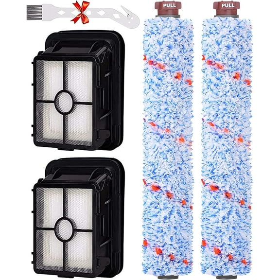 Replacement Parts for Bissell Crosswave and Bissell Crosswave Pet Pro 1785A 2306A 1785 Vacuum Cleaner, 2 Pack Crosswave Brush Roll 1868 and 2 Pack Crosswave Filters 1866
