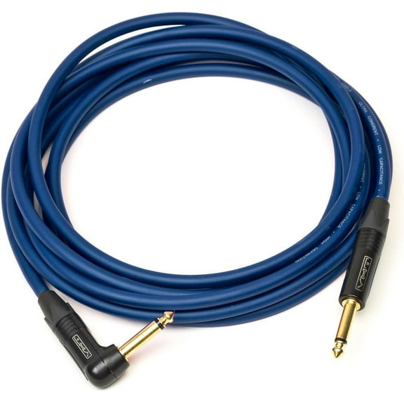 VHT Ultra Instrument Cable, 18 Foot 1/4" Straight/Angled Neutrik Plugs - Blue