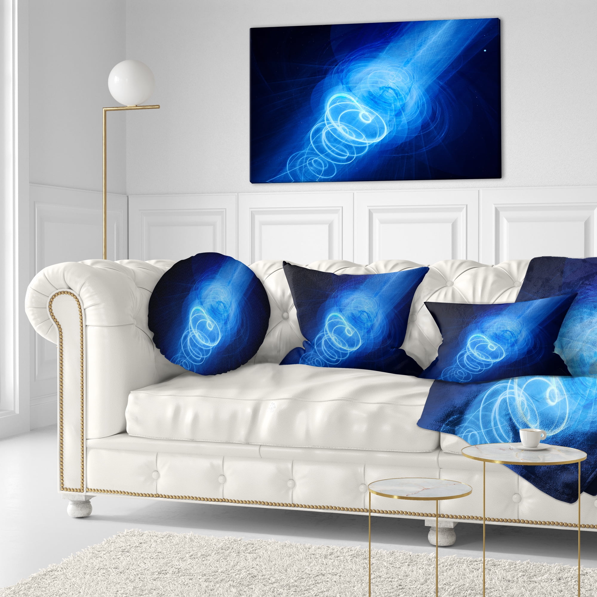 Designart New Plasma Weapon in Space - Abstract Throw Pillow - 12x20