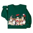 thumbnail image 5 of Sweatshirt for Women Valentine's Day Print Casual Long Sleeve Crew Neck Tops Pullover Athletic Hoodless Comfortable Womens Sweatshirt Dark Green XL, 5 of 5