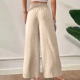 thumbnail image 7 of Ofreoo Linen Pants For Women High Waisted Pants Drawstring Elastic Business Casual Pants Loose And Comfortable Commuting Pants With Pockets, 7 of 7