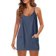 thumbnail image 7 of Caywon Women Summer Comfortable Casual Strappy Shorts Romper Featuring Pockets Jumpsuit Shorts Sleeveless One Piece Outfit Lightweight Fabric Dark Blue 4XL, 7 of 7